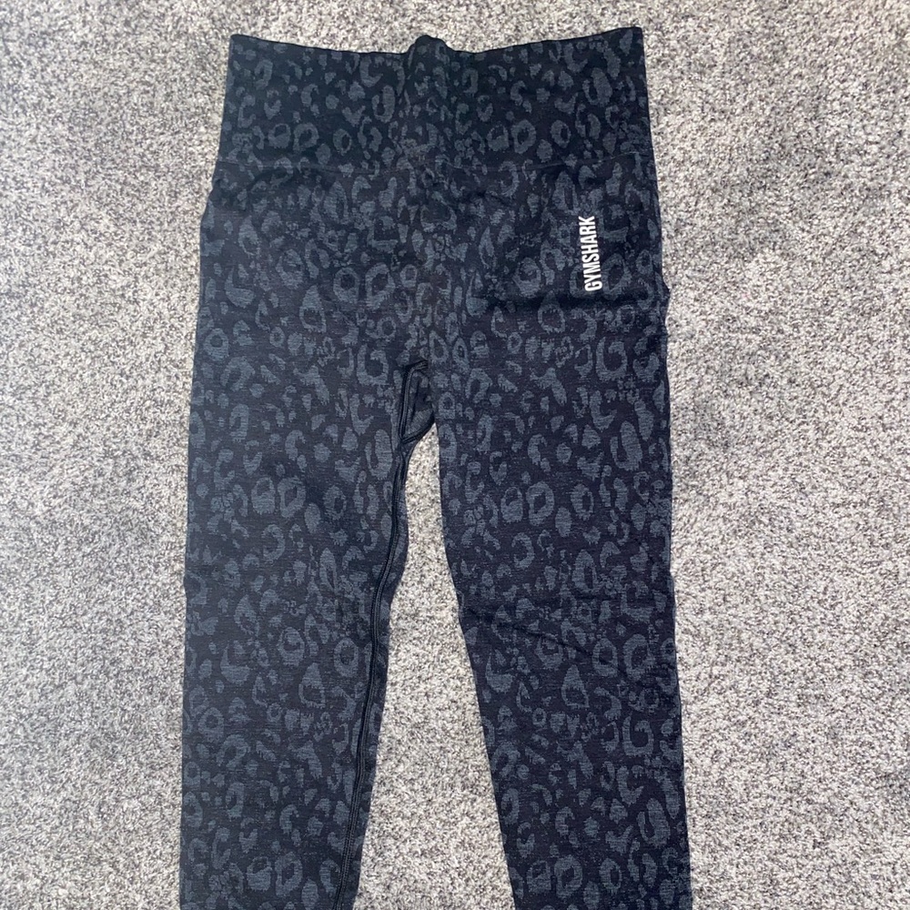 Gymshark Leggings, Size Medium, black animal print